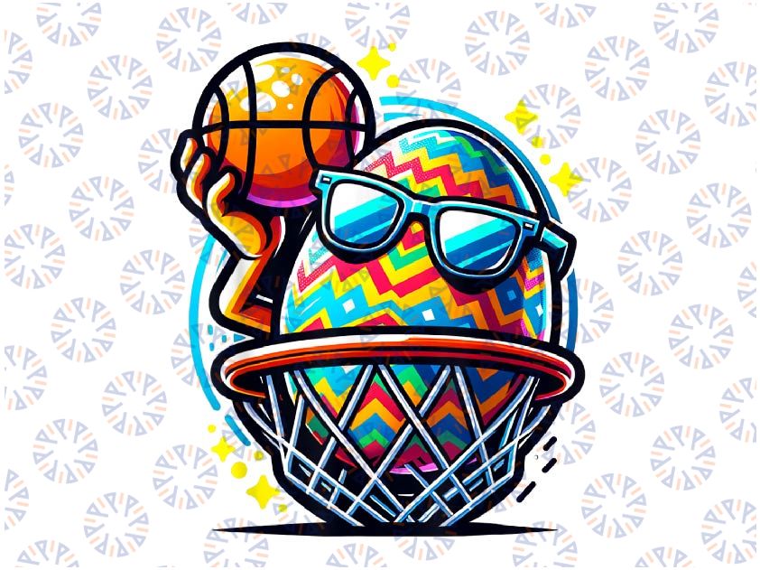 PNG ONLY Easter Egg Playing Basketball Sports Png, Cute Bunny Egg Basketball Png, Easter Day Png, Digital Download