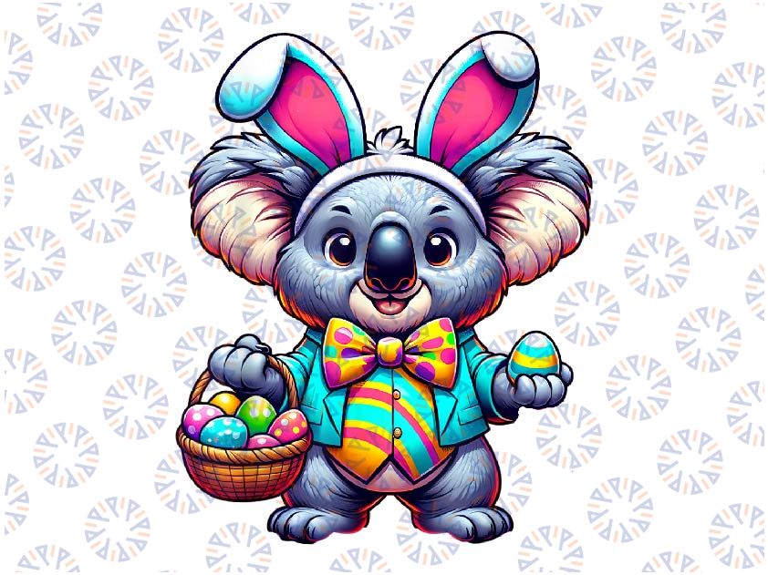 PNG ONLY Cute Easter Koala Bunny Ears Png, Easter Koalas Bear Png, Easter Day Png, Digital Download