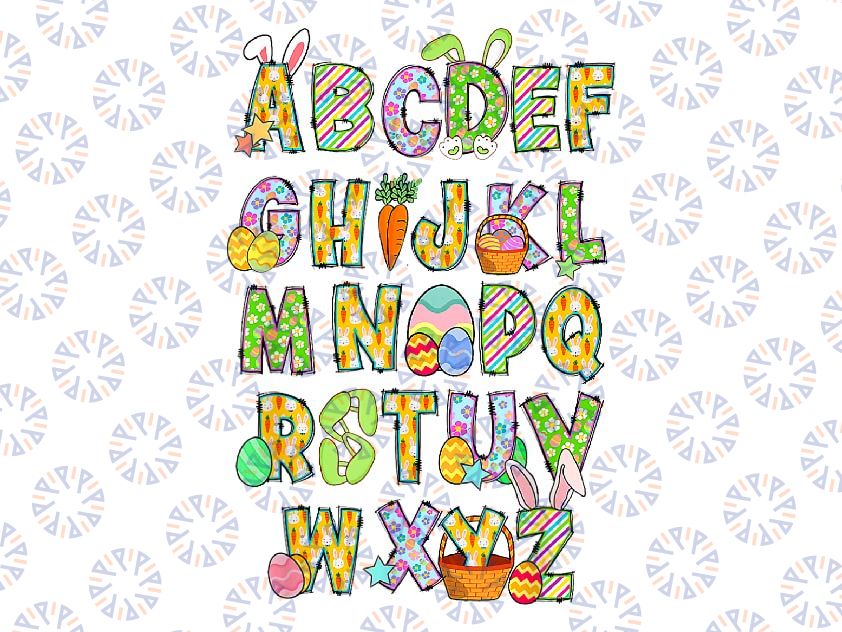 PNG ONLY Happy Easter Day Alphabet ABCs Elemeno For Teacher Student Png, Easter Day Png, Digital Download