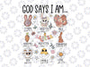 PNG ONLY Retro God Says I Am Ch-ris-tian Je-sus Easter Png, Happy Easter Day Bunny Png, Easter Day Png, Digital Download