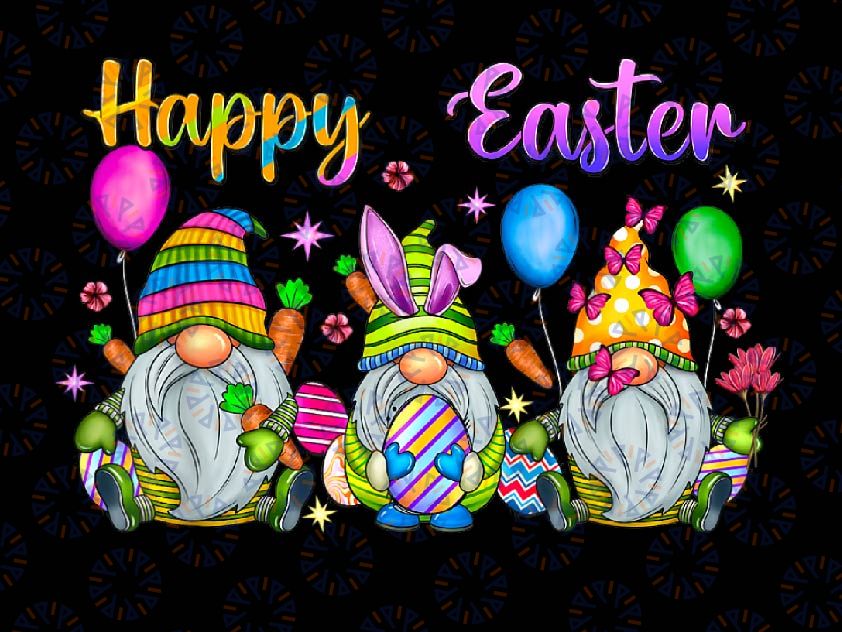 PNG ONLY Happy Easter Day Bunny Gnome Rabbit Png, Easter Egg Hunting Gnome Png, Easter Day Png, Digital Download