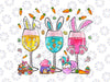 PNG ONLY Funny Wine Glasses Bunny With Egg Png, Basket Spring Easter With Carot Png, Easter Day Png, Digital Download