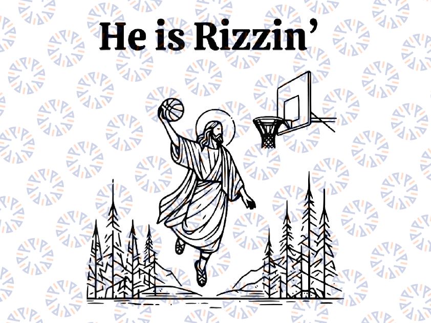 PNG ONLY He is Risen Funny Easter Png, Jesus Playing Basketball Png, Easter Day Png, Digital Download