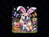 PNG ONLY Cute Bunny Bulldog Dog Png, Easter Eggs Basket Easter Day Delight Png, Easter Day Png, Digital Download