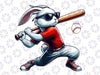 PNG ONLY Boys Happy Easter Bunny Playing Baseball Png, Easter Playing Sport Png, Easter Day Png, Digital Download