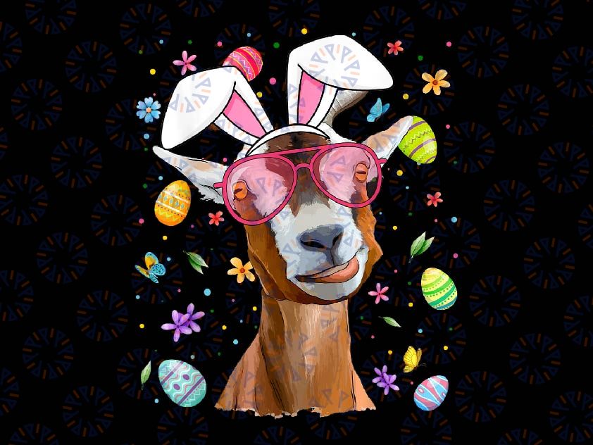 PNG ONLY Funny Goat With Bunny Ears Png, Easter Eggs Easter Day Png, Easter Day Png, Digital Download