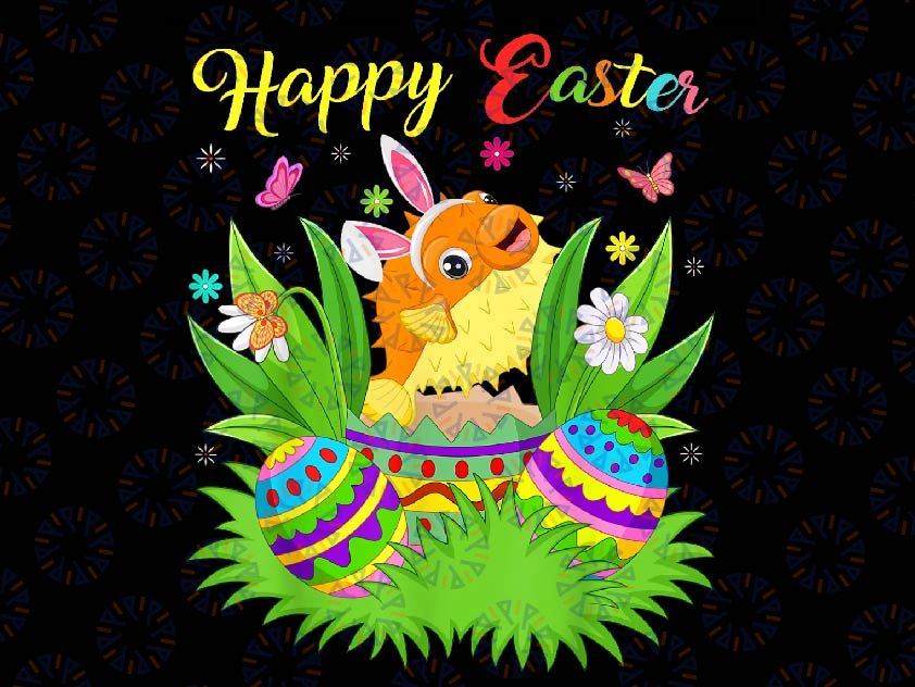 PNG ONLY Happy Easter Day Puffer Fish Png, Funny Easter Bunny Eggs Hunt Png, Easter Day Png, Digital Download