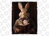 PNG ONLY Bunny Reading Book Rabbit Bow Tie Png, Easter Bunny Bookish Png, Easter Day Png, Digital Download