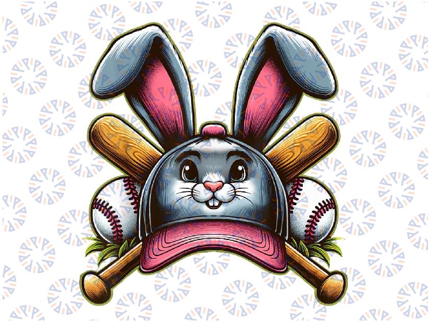 PNG ONLY Baseball Easter Bunny Ears Png, Easter Eggs Baseball Hat Png, Easter Day Png, Digital Download
