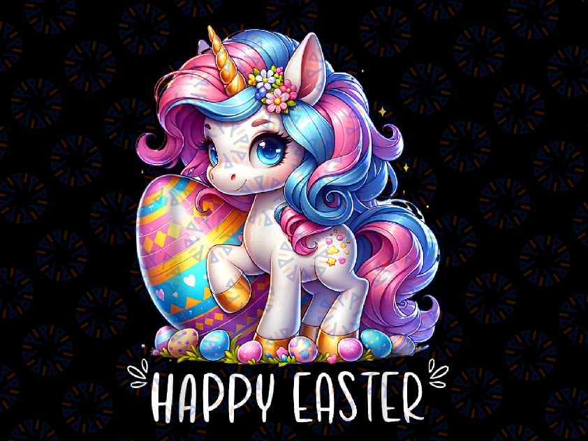PNG ONLY Unicorn Happy Easter Day Png, Bunny Rainbow Egg Girls Png, Easter Day Png, Digital Download