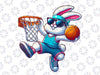 PNG ONLY Easter Day Bunny Dunking Basketball Png, Easter Basket Sport Png, Easter Day Png, Digital Download