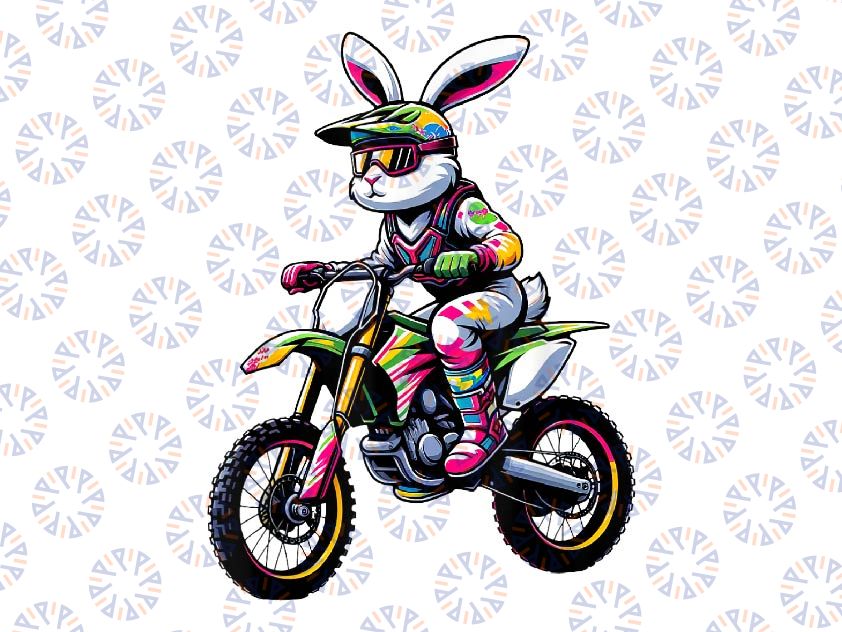 PNG ONLY Funny Dirt Bike Player Bunny Png, Dirt Bike Easter Png, Easter Day Png, Digital Download