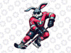 PNG ONLY Happy Easter Bunny Playing Hockey Png, Rabit Easter Play Sport Png,  Easter Day Png, Digital Download