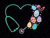 Stethoscope Scrub Nurse Life Easter Day Svg, Cute Bunny With Eggs Svg, Easter Day Png, Digital Download