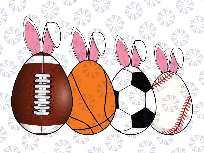 Soccer Basketball Easter Png, Baseball Football Sports Easter Rabbits Png, Easter Day Png, Digital Download