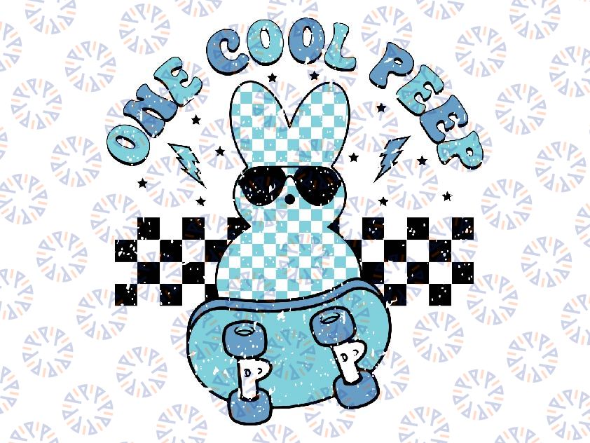 Cool One Peep Bunny Svg, Happy Easter Day Skateboard Lovers Svg, Easter Day Png, Digital Download