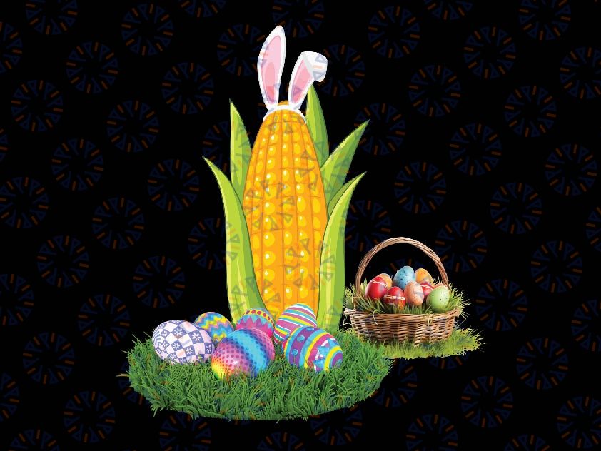 Bunny Eggs Basket Easter Corn Day Png, Bunny Corn Egg Png, Easter Day Png, Digital Download