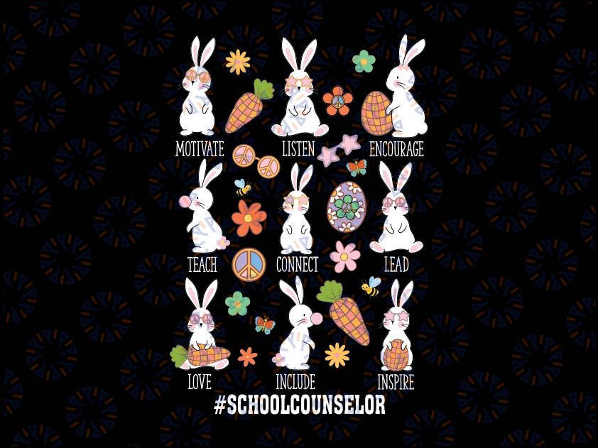 School Counselor Easter Bunnies Png, Elementary School Png, Easter Day Png, Digital Download
