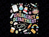 Groovy Spring Emergency Department Png, Easter Bunny ER Nurse Png, Easter Day Png, Digital Download