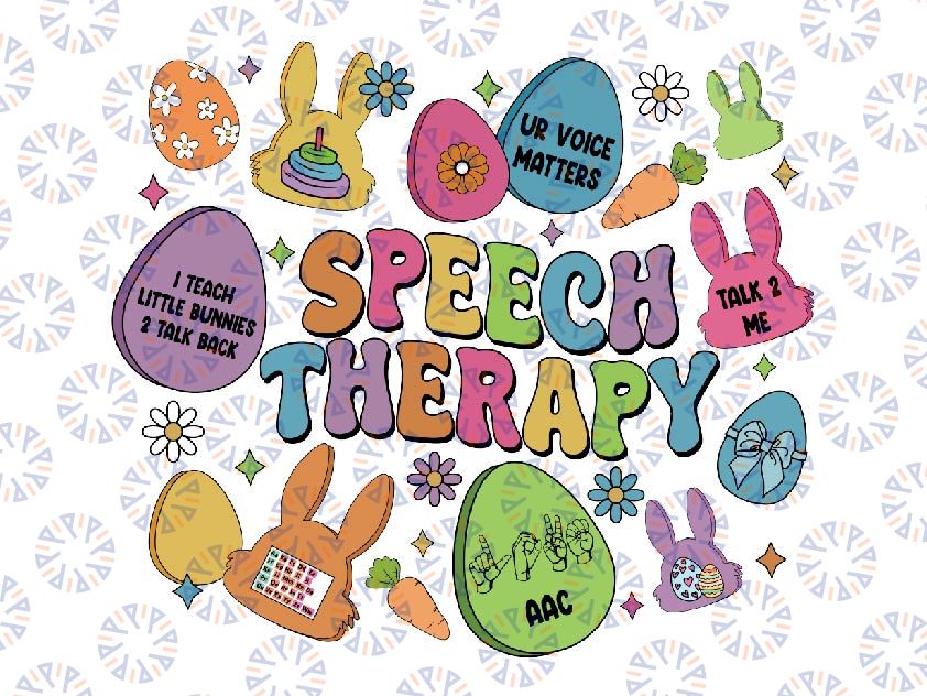 Groovy SLP Speech Therapy Easter Svg, SLP Speech Language Pathology Bunny Svg, Easter Day Png, Digital Download