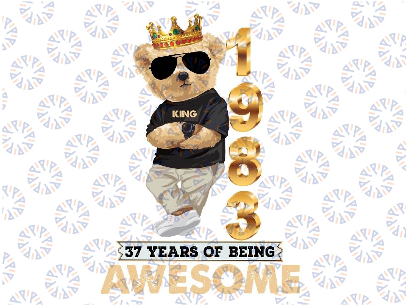 Personalized April 1986 37th Birthday 2023 37 Years Of Being Awesome Png, Birthday man Png, Custom Years Png sublimation design