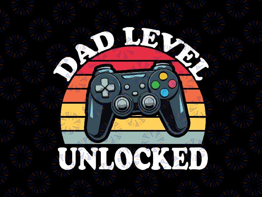 Dad Level Unlocked Gamer Svg, Funny New Dad Handheld Game Console Svg, Father's Day Png, Digital Download