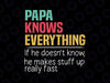 Papa The Man The Myth The Bad Influence He Knows Everything Svg, If he Doesn't Know He Makes Stuff Up Really Fast Svg, Father's Day Png, Digital Download