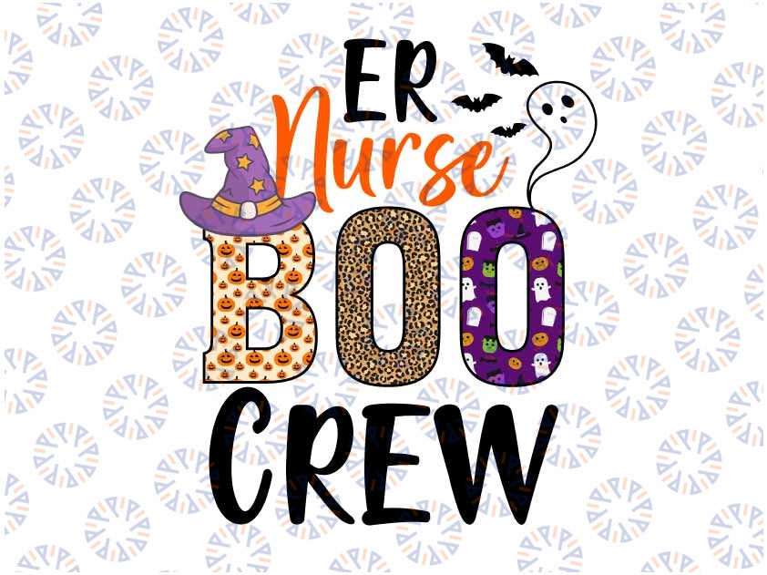 ER Nurse Boo Boo Crew Emergency Room Nurse Halloween Png, Ghost Nurse Png, Nurse Png, Halloween Png, Sublimation Design Downloads