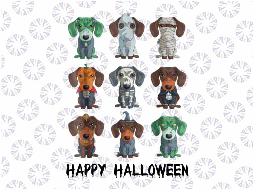 Happy Halloweenie Dachshund Png, Halloween Png, Dachshund Pumpkin Png, Dachshund Halloween Png, Dog Lover Png