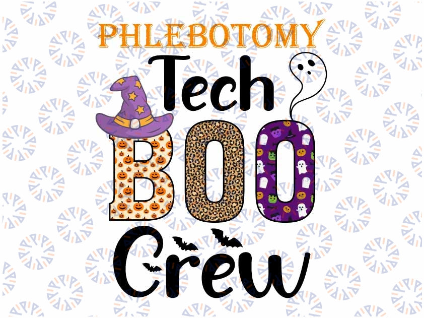 Phlebotomy Tech Boo Crew Ghost Halloween Technician Halloween Png, Ghost Nurse Png, Phlebotomy Tech Png, Boo Crew Png, Sublimation Design