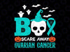 Boo Scare Away Ovarian Cancer Svg Png, Spooky Ovarian Cancer Awareness Png, Teal Ribbon Png, Survivor, Fighter, Halloween Svg Png