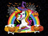 Halloween Unicorn Dabbing Png, Pumpkin Unicorn Girl Png, Rainbow Unicorn Halloween Png, Digital Download