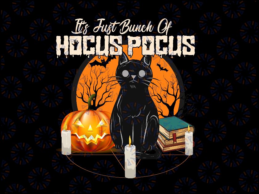 Black Cat Moon Funny Halloween Costume Bunch of Ho-cus Po-cus Cat Lovers Png,Black Cat Png, Halloween Cat Png