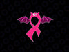 Bat & Pink Ribbon Breast Cancer Awareness Halloween svg Breast Cancer Warriors svg png, Breast Cancer Awareness Month, Bat Wings Design, Survivor
