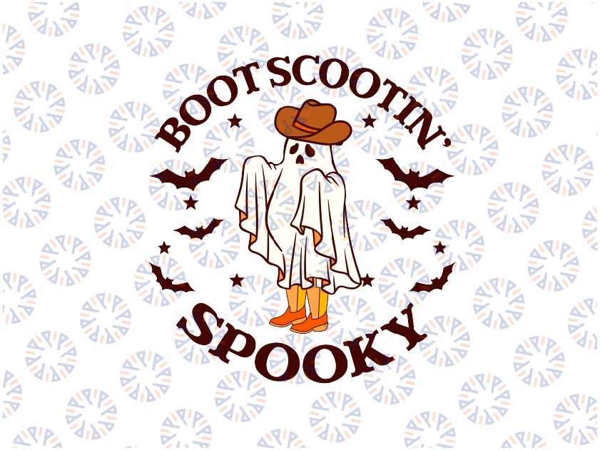 Western Halloween Svg, Cute Ghost Boot Scootin Spooky Svg, Western Ghost png, Retro Halloween Design, Cowboy Ghost png, Western Halloween Svg, Vintage Ghost Halloween