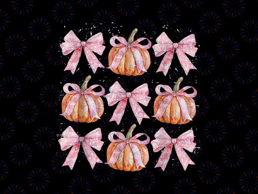 PNG ONLY Cute Pink Coquette Bow Png, Pumpkin Fall Autumn Halloween Png, Halloween Png, Digital Download