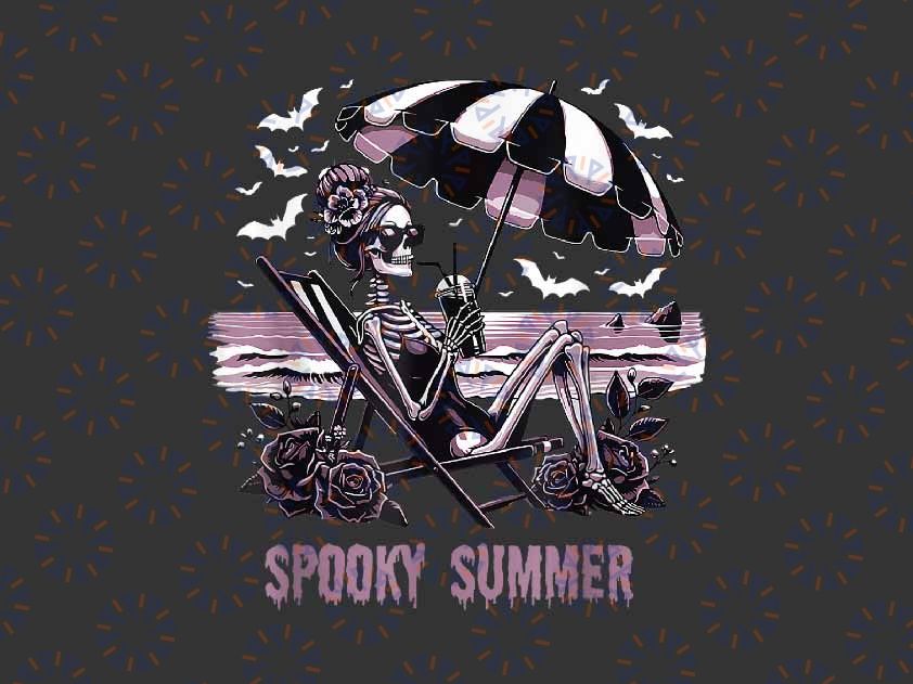 PNG ONLY Spooky Summer Skeleton Halloween Png, Summer Vibes Spooky Season Png, Halloween Png, Digital Download