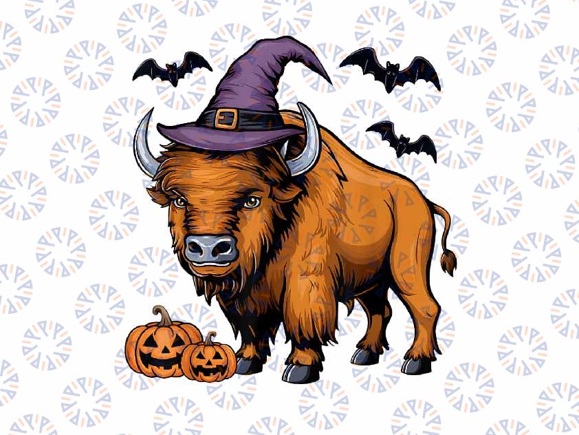 PNG ONLY Scary Pumpkin Bat png, Funny Witch Hat Bison Halloween Cow Png, Halloween Png, Digital Download