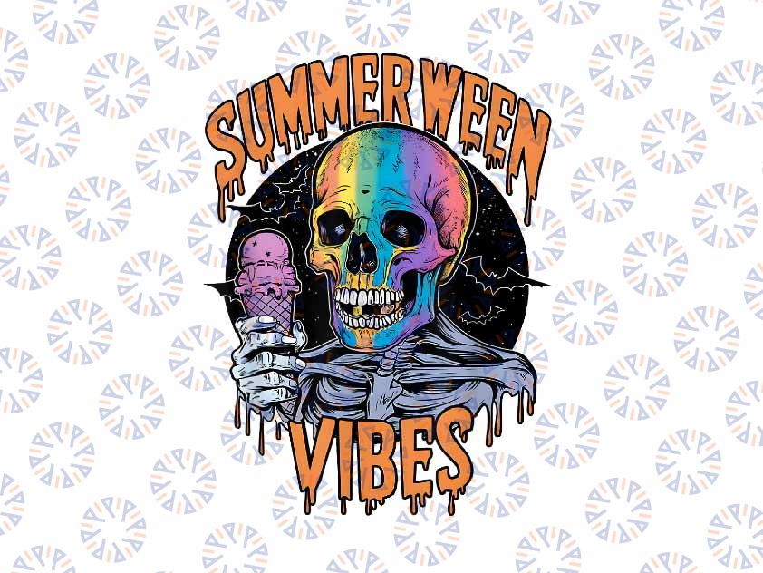 PNG ONLY Summerween Vibe Png, Spooky Summer Skull Png, Halloween Png, Digital Download