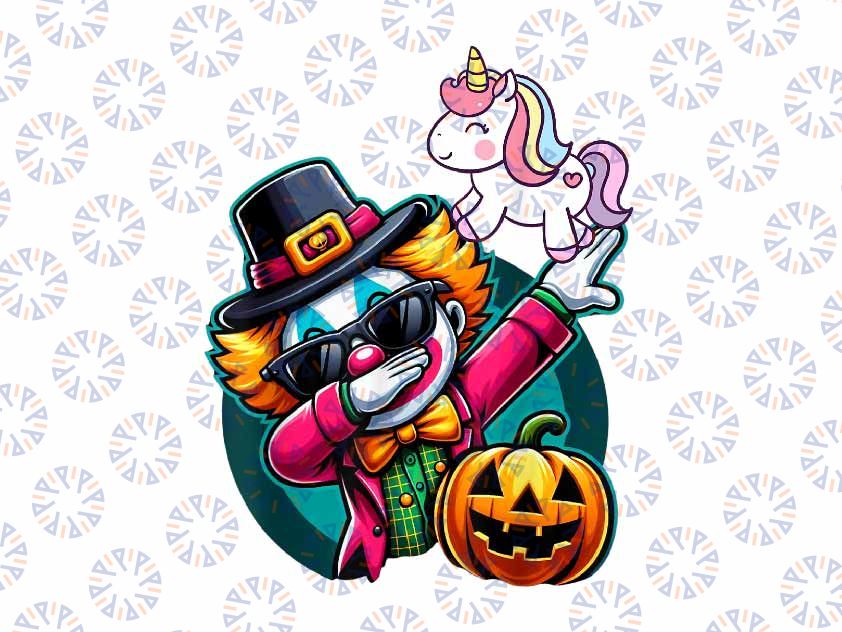 PNG ONLY Unicorn Dabbing Clown Halloween Png, Clown Pumkin Png, Halloween Png, Digital Download