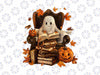 PNG ONLY Vintage Ghost Book Reading Pumpkin Gothic Teachers Png, Halloween Png, Digital Download