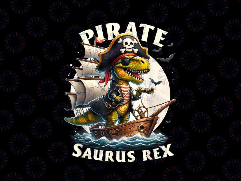 PNG ONLY Pirate Saurus Rex Halloween Png, T Rex Dinosaur Caribbean Pirate Png, Halloween Png, Digital Download