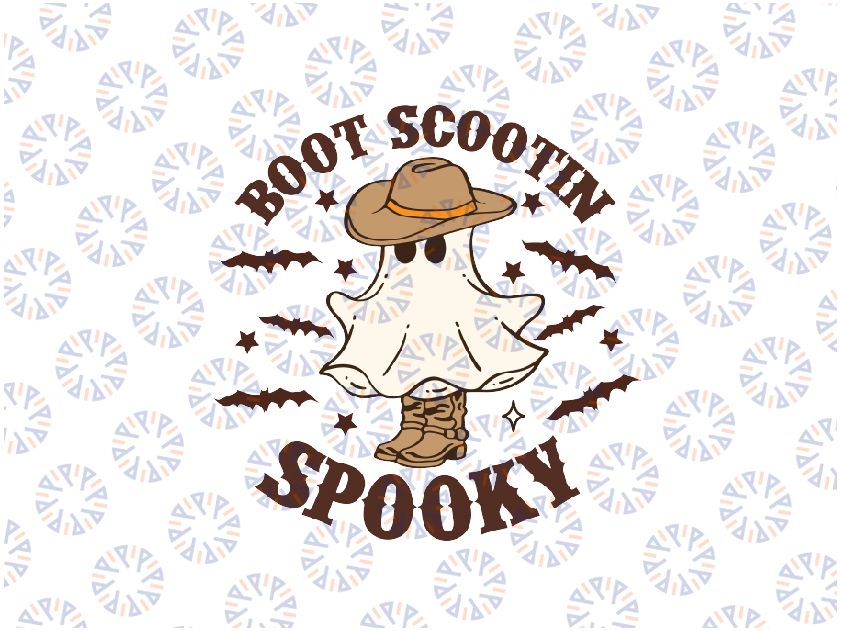 Boot Scootin Spooky Boo Svg, Halloween Cowboy Ghost Svg, Cute Spooky Png, Halloween Png, Digital Download