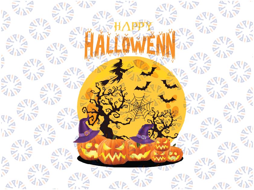 Happy Halloween Png, Spooky Season Pumpkin Png, Funny Halloween Pumpkin Witch Png, Halloween Png, Digital Download