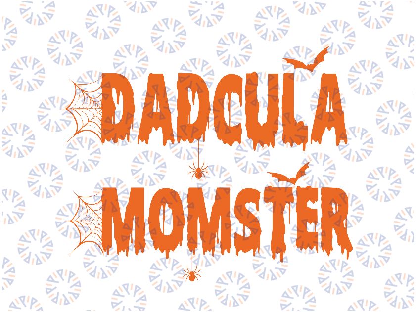 Momster and Dadcula Halloween Svg, Couples Halloween Svg, Dad Mom Halloween, Happy Halloween Png, Digital Download