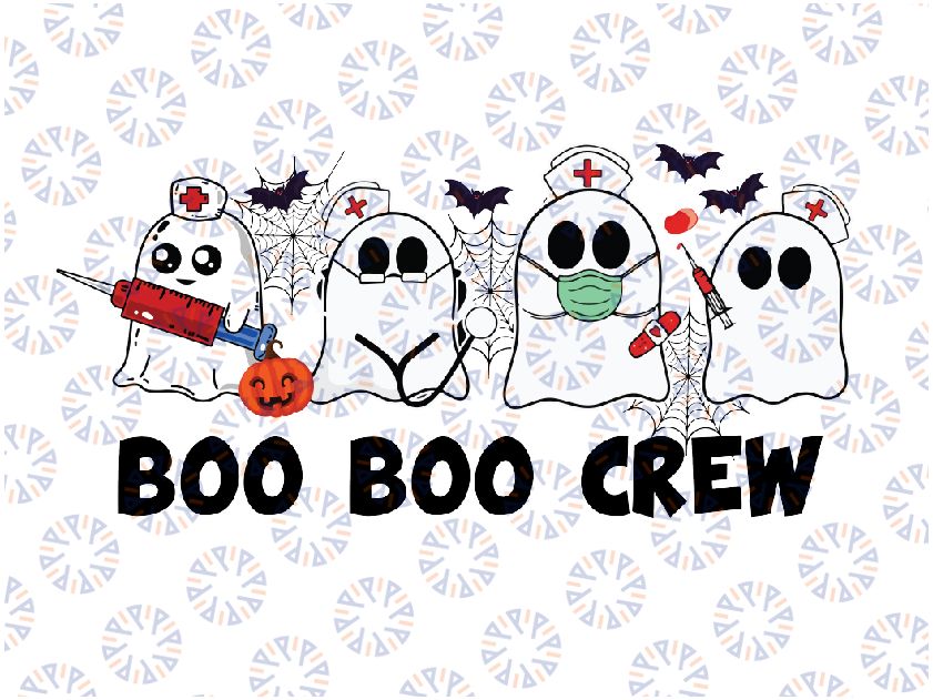 Halloween Boo Boo Crew Nurse Png,  Registered Nurse Emergency Department Png, School Nurse, Happy Halloween Png, Digital Download