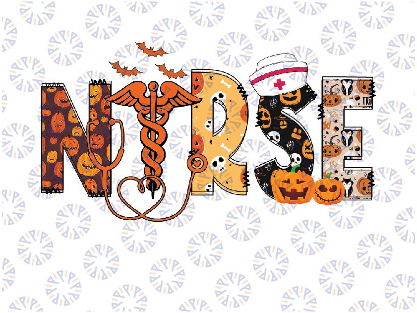 Nurse Halloween Png, Cute Pumpkin Nurse Png, Halloween Pumpkin Png, Halloween Ghost Png, Happy Halloween Png, Digital Download