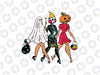 Halloween Three Ghouls, 90s Halloween PNG, Vintage Retro Halloween Ghouls