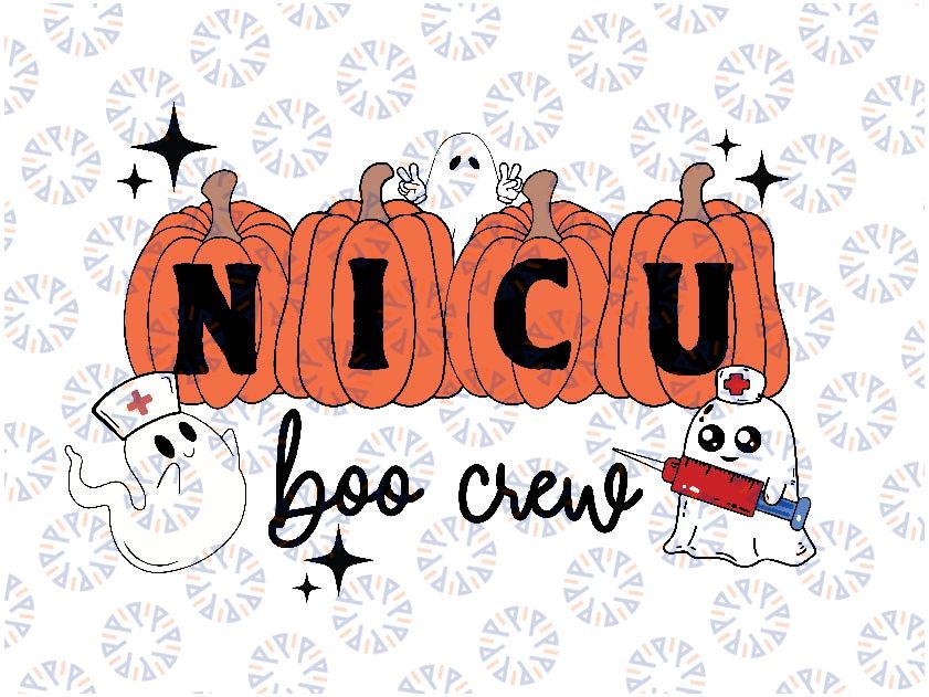 NICU Pumpkin Halloween Svg, NICU Boo Crew Nurse Svg, Spooky Nicu Nurse Neonatal Icu Squad Hospital, Happy Halloween Png, Digital Download