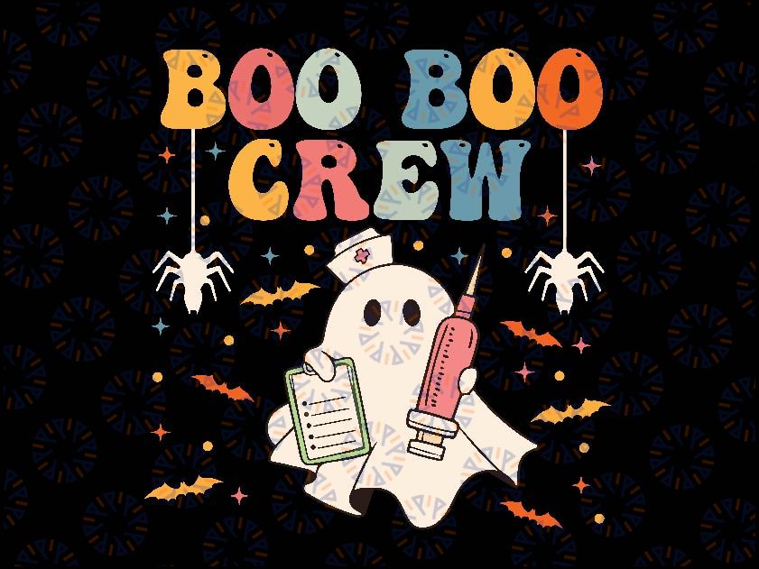 Groovy Boo Boo Crew For Cna Er RN LPN Svg, Funny Halloween Nurse Svg, Happy Halloween Png, Digital Download